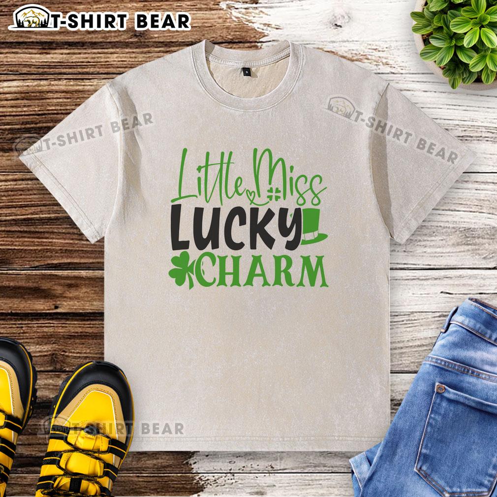 Official Little Miss Lucky Charm Washed T Shirt Official Little Miss Lucky Charm washed t-shirt featuring a vibrant design and comfortable fit for casual wear.