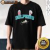 Official Miami Dolphins X Snoopy Happy Easter T-Shirt featuring vibrant graphics of Snoopy and Dolphins logo on a festive background.