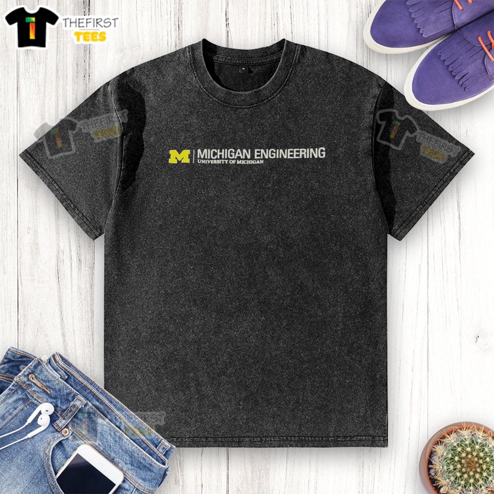 official-michigan-engineering-university-of-michigan-wolverines-washed-t-shirt Alt Text: Official Michigan Engineering University of Michigan Wolverines washed t-shirt in navy blue, showcasing school pride.