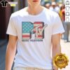 Alt Text: Classic MTV Music Television US Flag logo t-shirt featuring vibrant colors and iconic branding for music lovers.