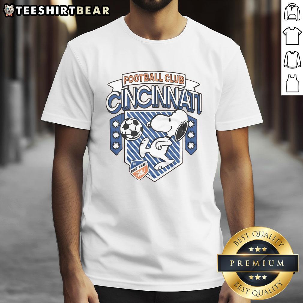 official-peanuts-snoopy-x-fc-cincinnati-t-shirt Official Peanuts Snoopy X FC Cincinnati T-Shirt featuring Snoopy in team colors, perfect for fans and collectors.