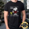 Alt Text: Official Peanuts Snoopy 'Yes I'm A Member Of CSI Can't Stand Idiots' T-Shirt featuring Snoopy in playful design.
