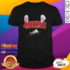Alt Text: Official San Francisco 49ers X Snoopy Happy Easter T-Shirt featuring festive graphics and team logo.