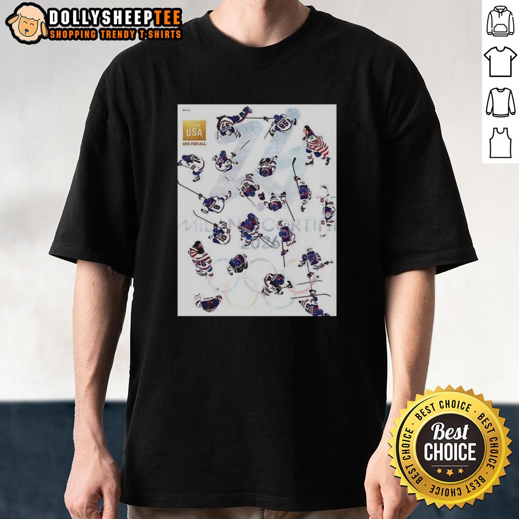 Official Team Usa One For All T Shirt Official Team USA One For All T-Shirt featuring patriotic design, perfect for fans celebrating American pride.