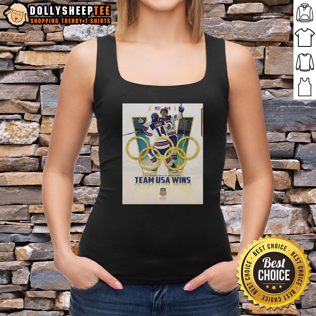 Official Us Olympic Men'S Ice Hockey Team Usa Wins Tank Top Official USA Olympic Men's Ice Hockey Team tank top celebrating USA wins, featuring team colors and logo.