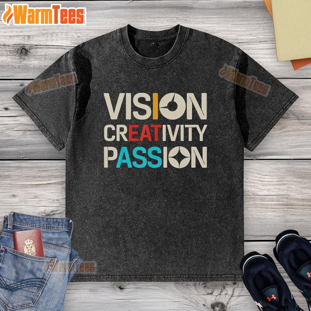 official-vision-creativity-passion-graphic-art-washed-t-shirt Alt Text: Official Vision Creativity Passion Graphic Art Washed T-Shirt featuring vibrant artwork and stylish design.