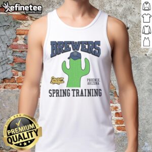 Stylish Milwaukee Brewers Cactus League tank top featuring team logo, perfect for summer baseball fans.