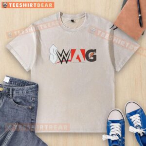 Official SWAG t-shirt featuring 'It's Morally Correct to Pirate Adobe Products' logo in a stylish washed design.