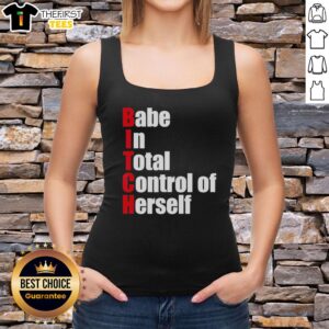 Alt Text: Model wearing a Premium Babe in Total Control of Herself Tank Top, showcasing style and confidence in a casual setting.