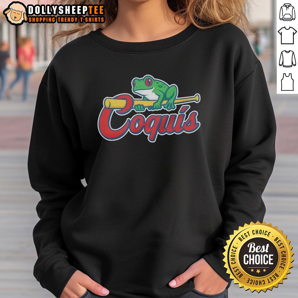 Original Frog Coquis Baseball Sweatshirt Original Frog Coquis baseball sweatshirt featuring vibrant colors and a unique frog design, perfect for casual wear.