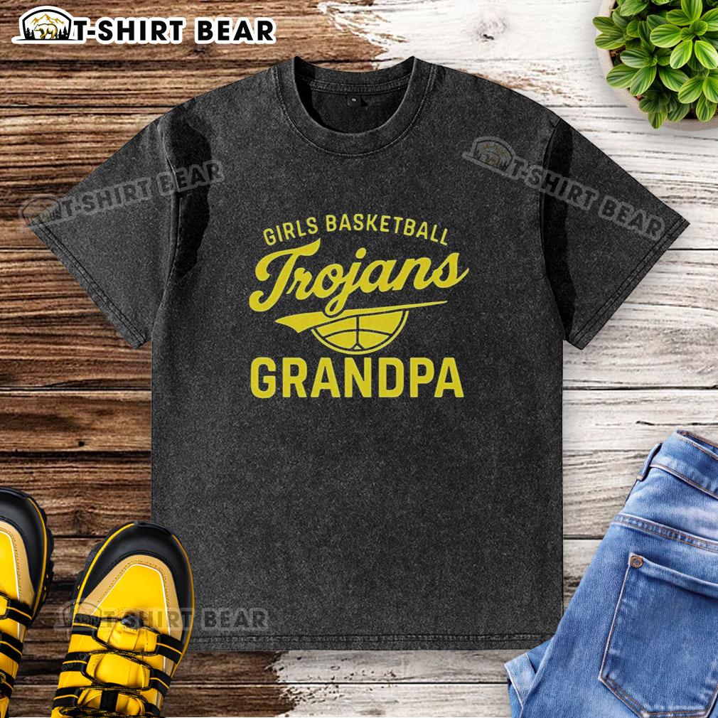 Original Girl Basketball Trojans Grandpa Washed T Shirt Original Girl Basketball Trojans Grandpa washed t-shirt featuring vibrant team colors and classic logo design.