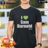 Alt Text: Original I Love Sam Darnold Seattle Seahawks logo T-shirt featuring a vibrant design celebrating the NFL quarterback.