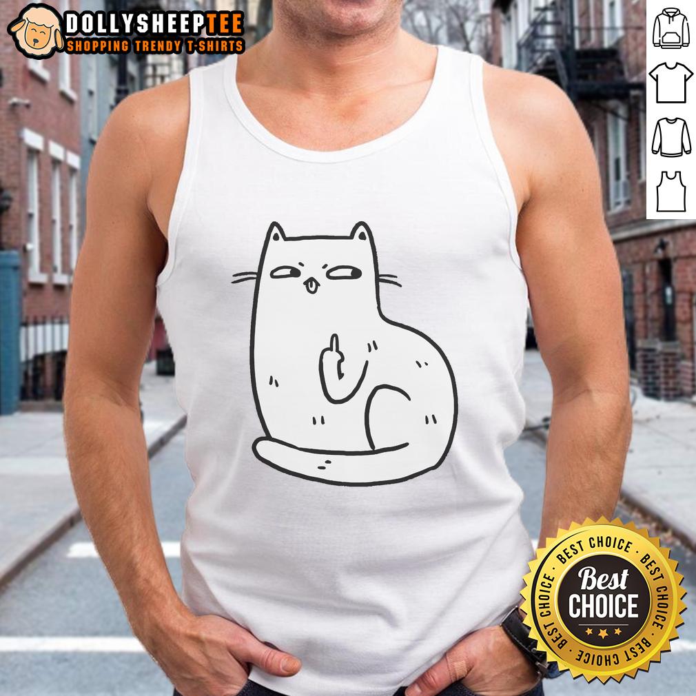 Original Middle Finger Cat Tank Top Original Middle Finger Cat Tank Top featuring a playful cat graphic with a cheeky attitude, perfect for casual wear.