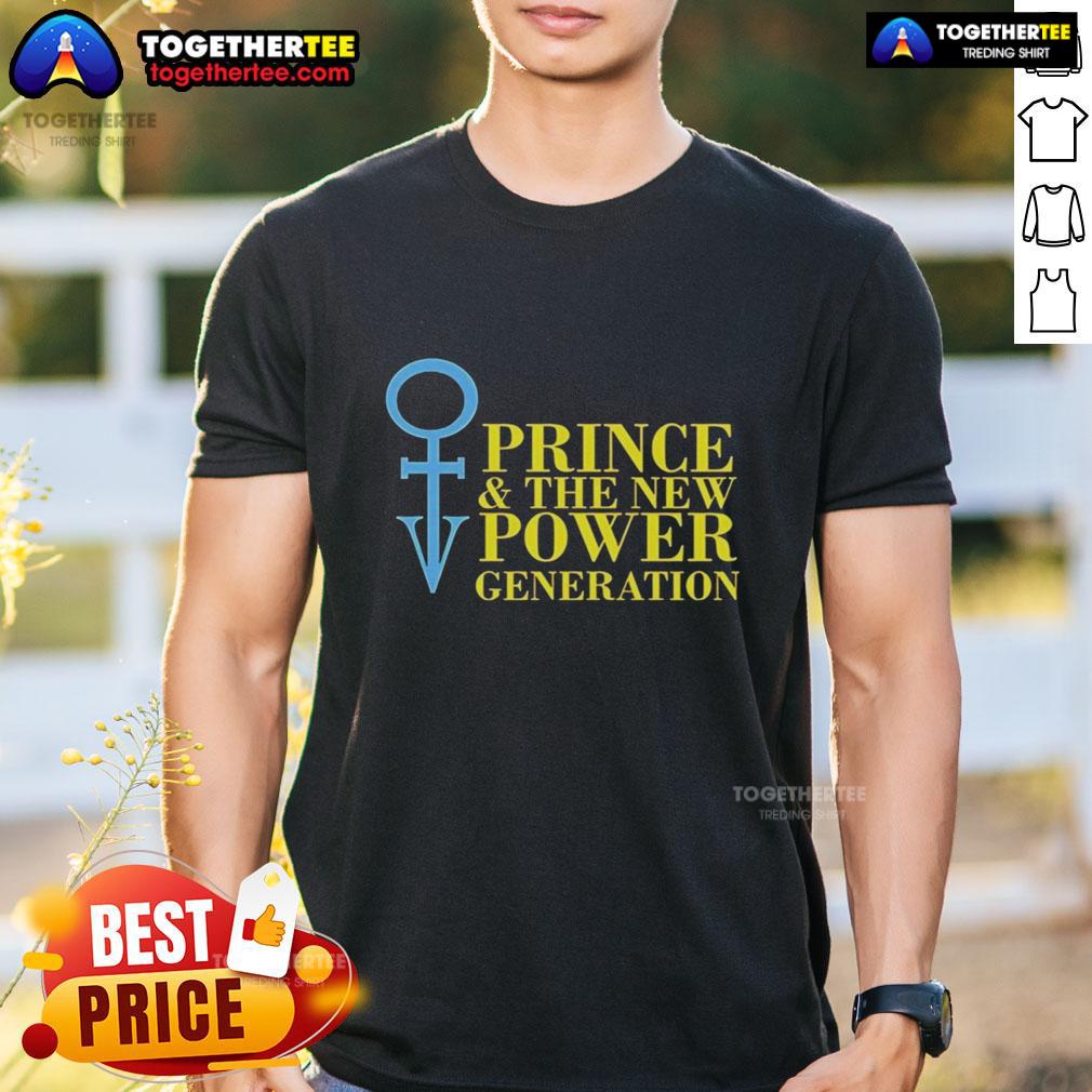 Original Prince And The New Power Generation Logo Music Lover T Shirt Alt Text: Original Prince And The New Power Generation logo on a music lover T-shirt, celebrating iconic 80s music style.