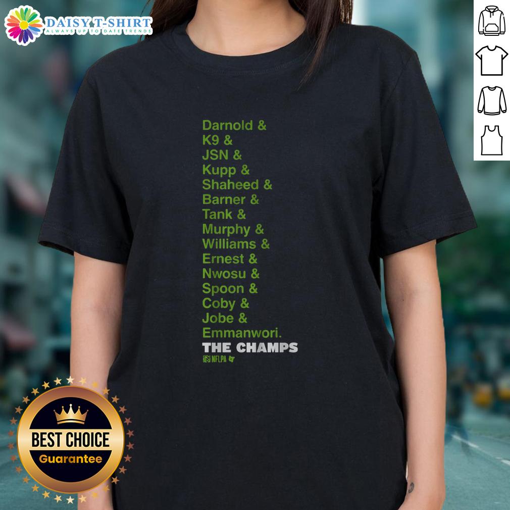 Original Seattle Football Champs List Ladies Tee