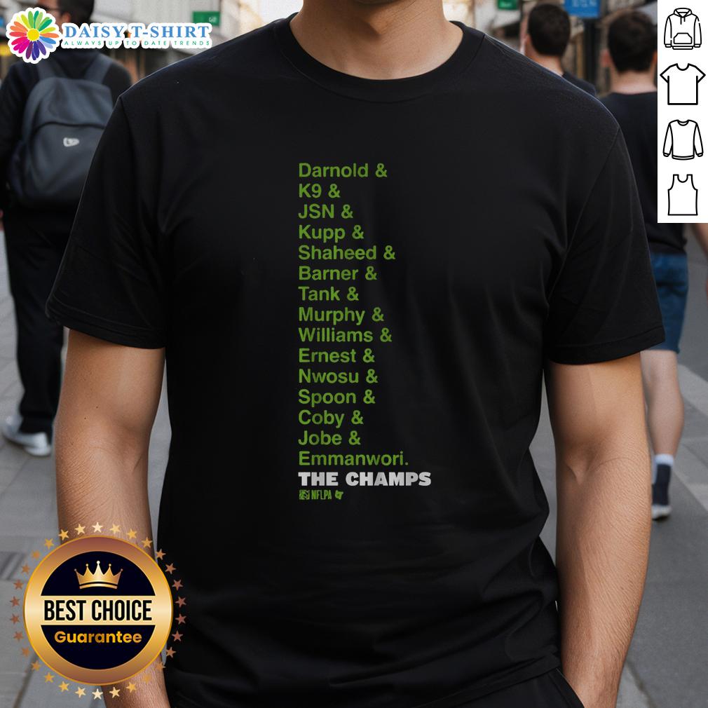 Original Seattle Football Champs List T Shirt Original Seattle Football Champs List T-Shirt featuring team names and a bold design celebrating Seattle's football history.