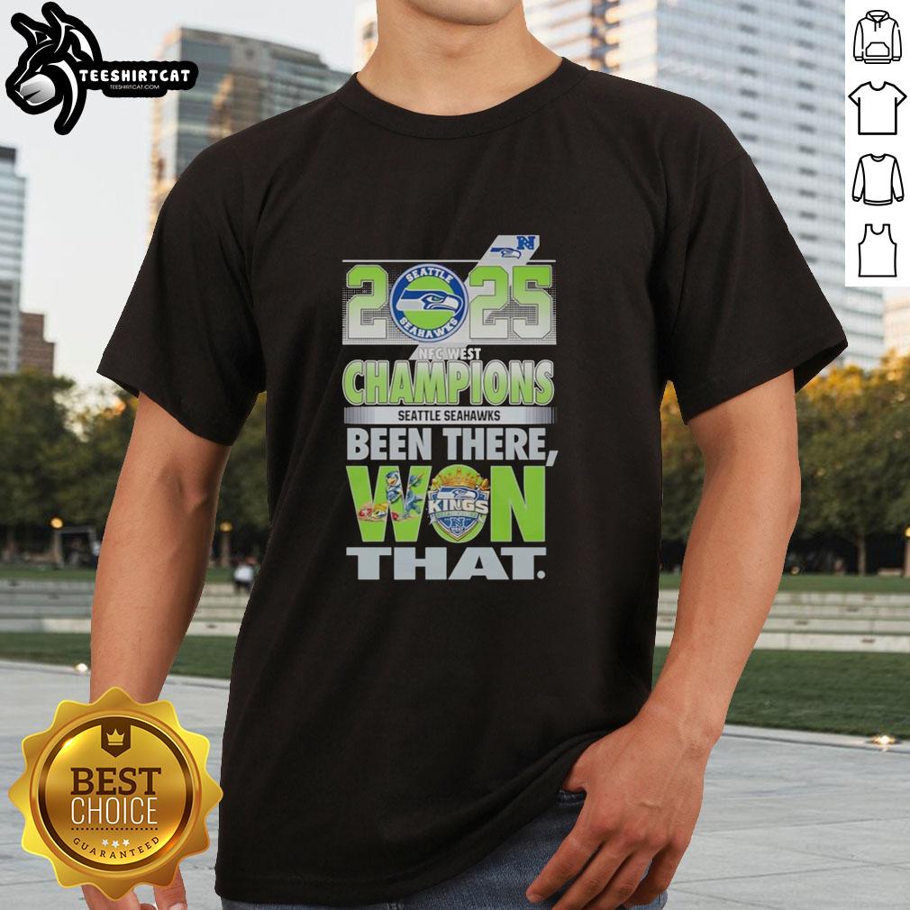 original-seattle-seahawks-nfc-west-division-champions-been-there-won-that-2025-t-shirt Original Seattle Seahawks NFC West Division Champions 'Been There Won That' 2025 T-shirt in blue and green design.