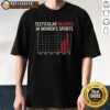 Funny satire t-shirt featuring 'Original Testicular Injuries In Women's Sports' graphic, perfect for sports humor lovers.