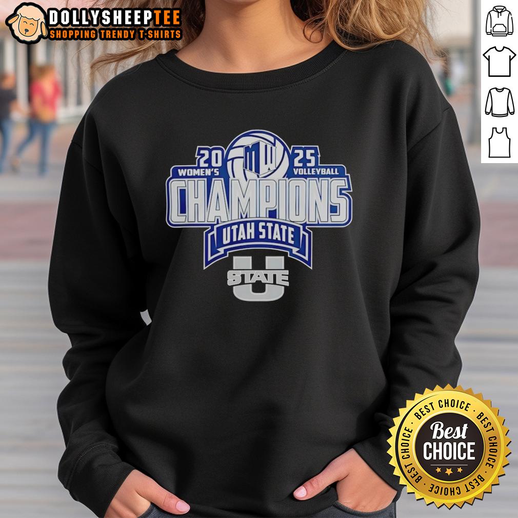 Original Utah State Aggies 2025 Mountain West Women's Volleyball Champions Sweatshirt Original Utah State Aggies 2025 Mountain West Women's Volleyball Champions sweatshirt featuring team colors and logo.