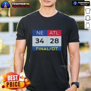 Nice Ne 34 Atl 28 Final T-Shirt featuring bold graphics celebrating the game score, perfect for sports fans.