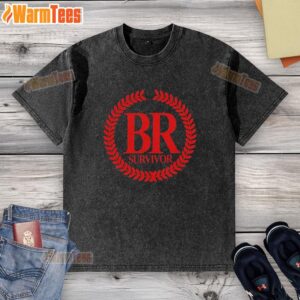 Nice Br Survivor logo washed t-shirt featuring a stylish design for casual wear and survivor support.