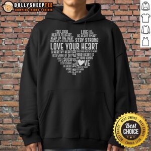 Good Heart Health Awareness hoodie featuring a heart graphic, promoting love for your heart and healthy living.