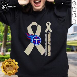 Premium Tennessee Titans sweatshirt showcasing honor, courage, and commitment, perfect for fans and casual wear.