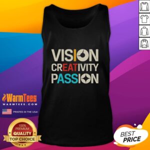 Official Vision Creativity Passion graphic art tank top featuring vibrant design and bold colors for artistic expression.