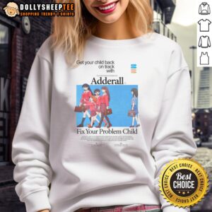 Child wearing Azu Adderall sweatshirt, promoting focus and motivation. Get your child back on track with this stylish apparel.