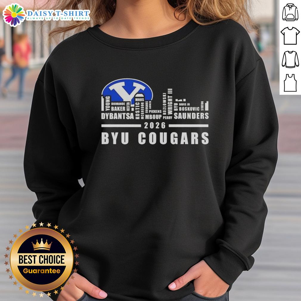 Premium 2026 Byu Cougars All Names City Skyline Sweatshirt Alt Text: Premium 2026 BYU Cougars sweatshirt featuring city skyline design, perfect for fans and casual wear.