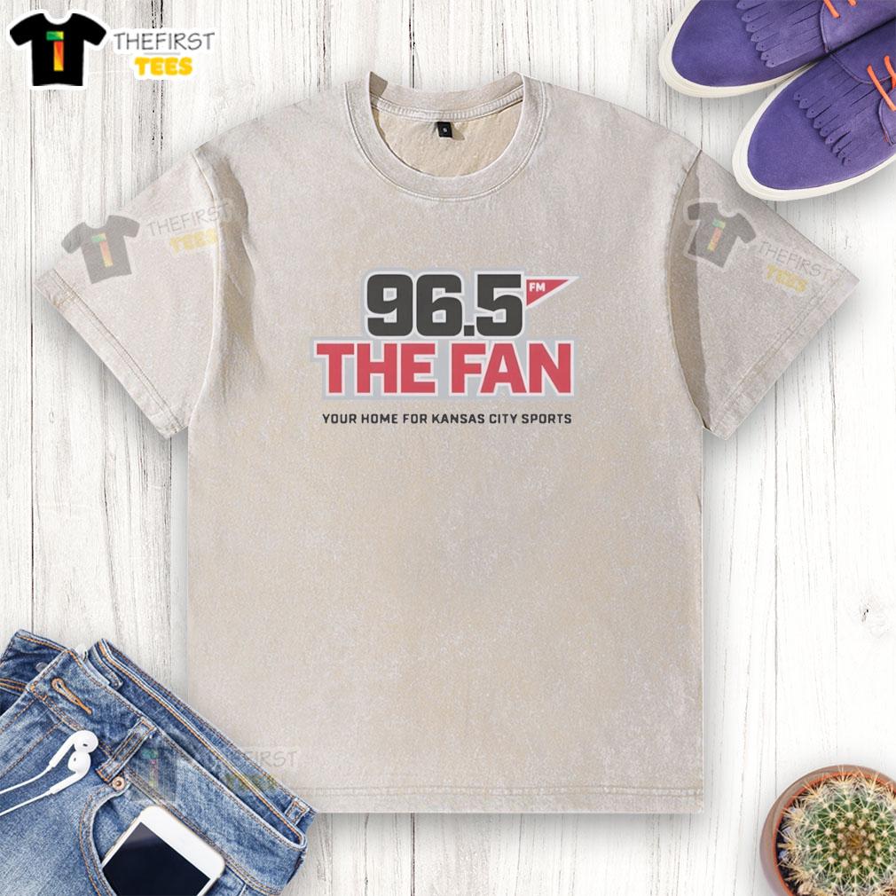 premium-96-5-fm-the-fan-the-show-fm-kansas-city-sports-washed-t-shirt Kansas City Sports washed t-shirt featuring Premium 96.5 FM The Fan logo, perfect for fans of local sports.