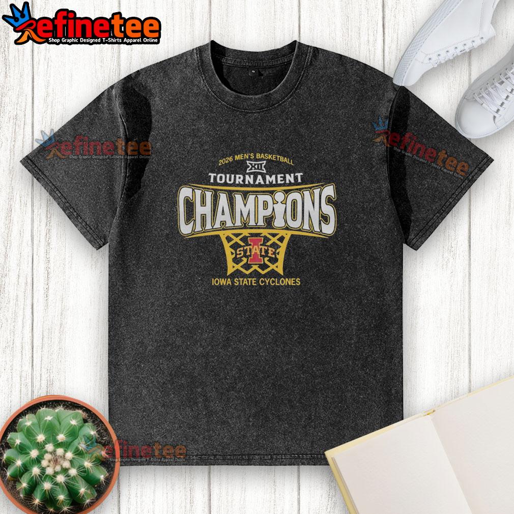 premium-iowa-state-cyclones-mens-basketball-2026-big-12-conference-tournament-champions-washed-t-shirt Premium Iowa State Cyclones Men's Basketball 2026 Big 12 Conference Tournament Champions Washed T-Shirt in red.