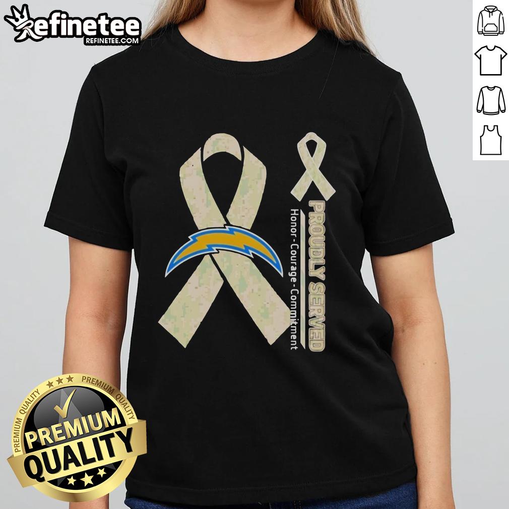 premium-los-angeles-chargers-proudly-served-honor-courage-commitment-ladies-tee Premium Los Angeles Chargers ladies tee showcasing honor, courage, and commitment in stylish design and vibrant colors.