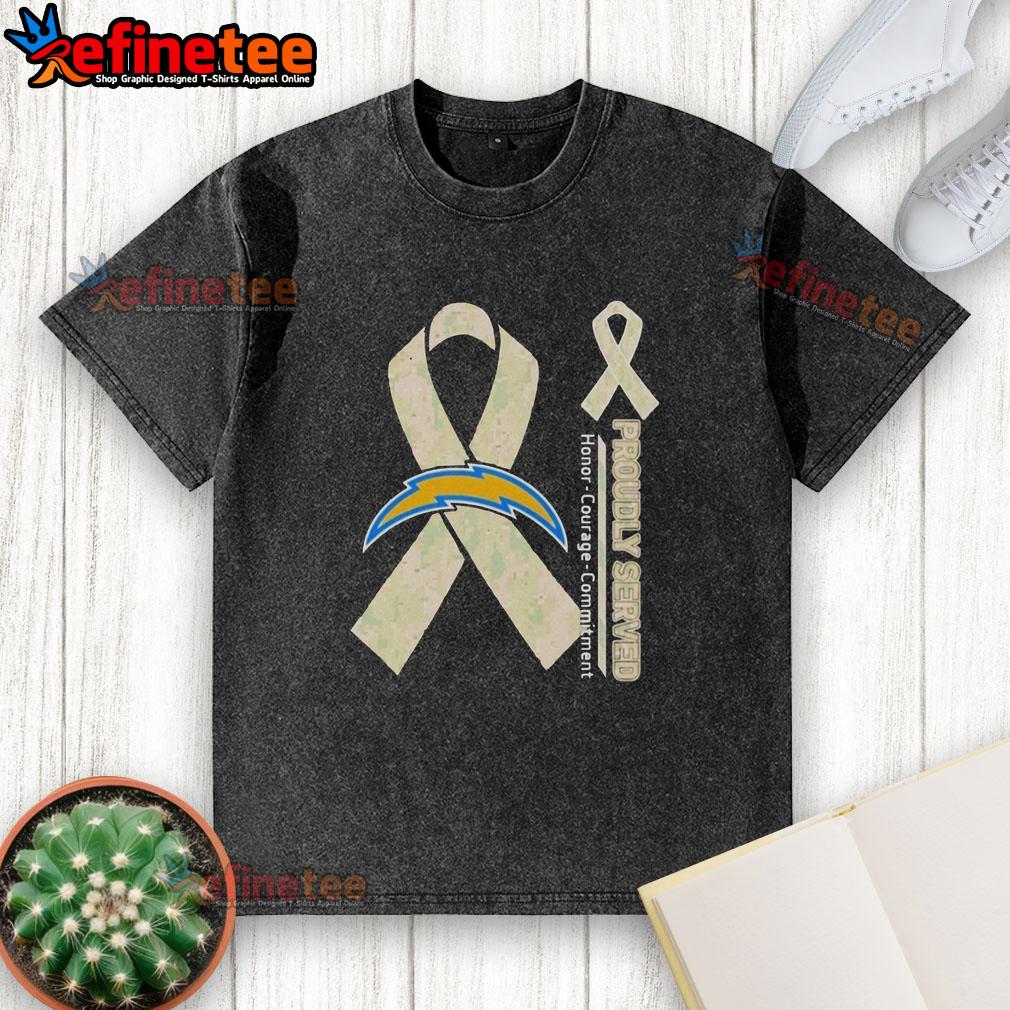 premium-los-angeles-chargers-proudly-served-honor-courage-commitment-washed-t-shirt Premium Los Angeles Chargers washed t-shirt showcasing honor, courage, and commitment in stylish design.