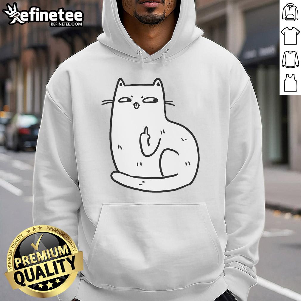 premium-middle-finger-cat-hoodie Premium Middle Finger Cat T-Shirt - Image 2