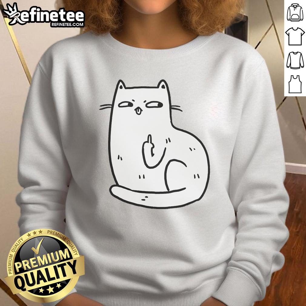 premium-middle-finger-cat-sweatshirt Premium Middle Finger Cat T-Shirt - Image 5