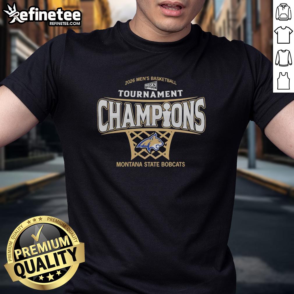 premium-montana-state-bobcats-mens-basketball-2026-big-sky-conference-tournament-champions-t-shirt Alt Text: Premium Montana State Bobcats Men's Basketball 2026 Big Sky Conference Tournament Champions T-Shirt design featuring team colors.