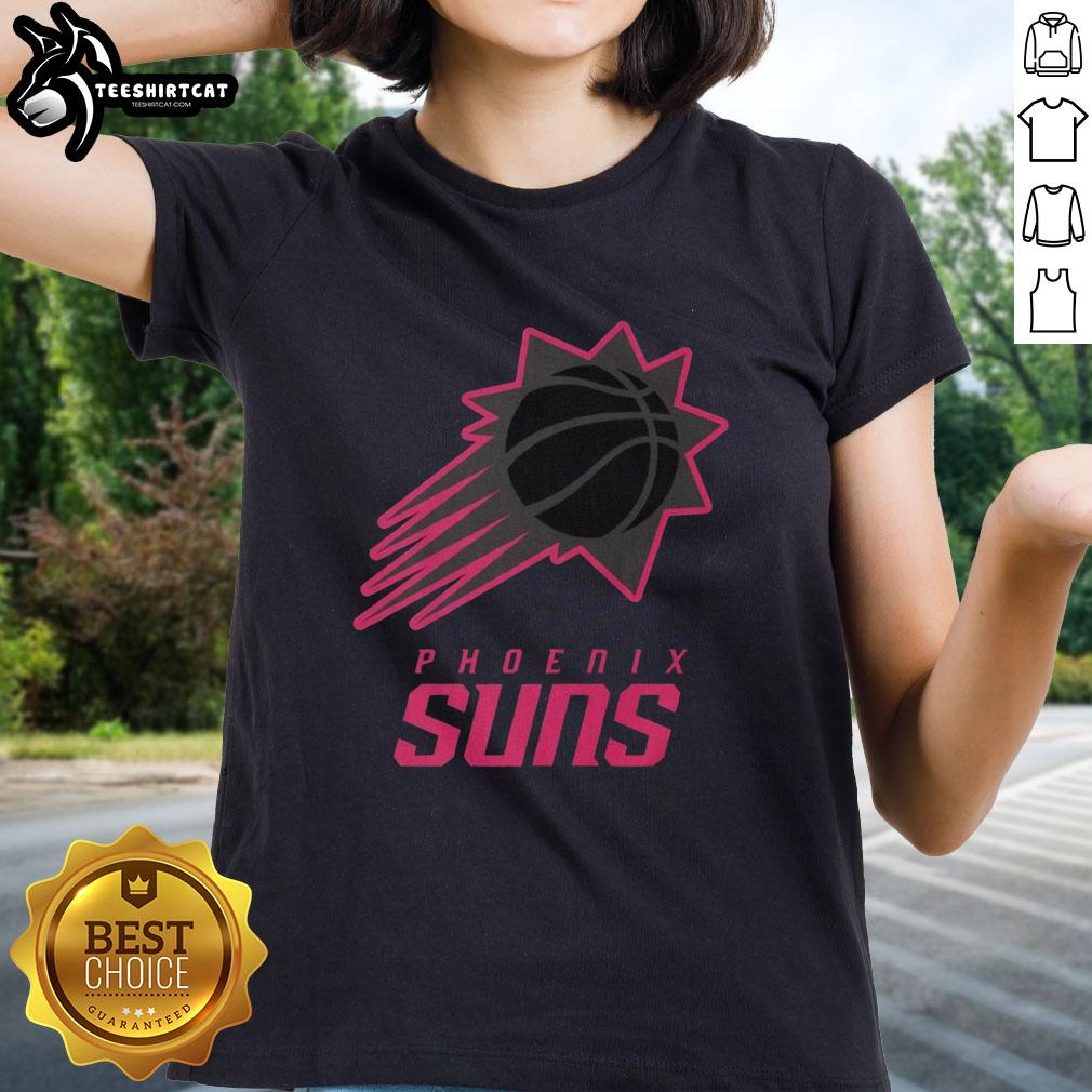 premium-phoenix-suns-highlight-reel-ladies-tee Alt Text: Premium Phoenix Suns Highlight Reel Ladies Tee featuring vibrant team graphics and comfortable fit for fans.