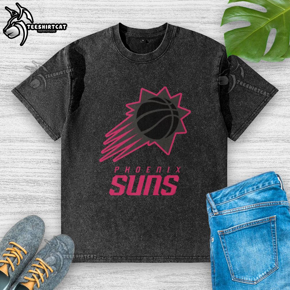 premium-phoenix-suns-highlight-reel-washed-t-shirt Alt Text: Premium Phoenix Suns Highlight Reel washed t-shirt showcasing vibrant team colors and logo in a casual style.