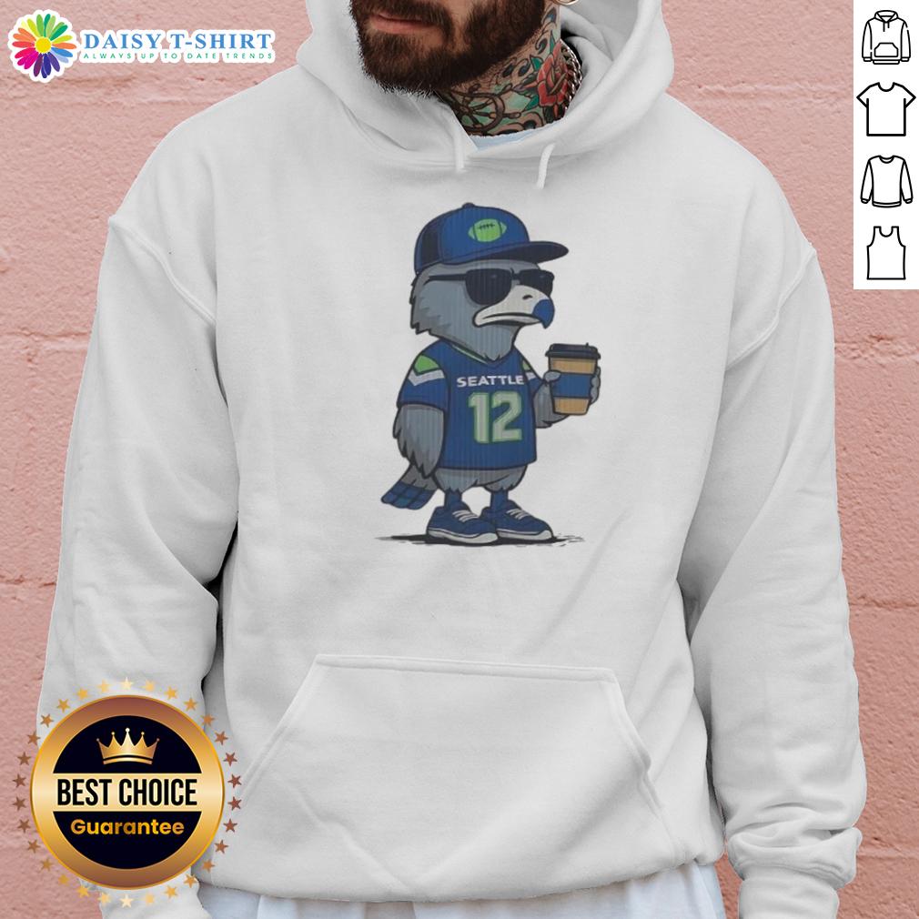 Premium Seattle Seahawks Nfl Super Bowl Lx 2026 Mascot Number 12 Meme Hoodie Alt Text: Premium Seattle Seahawks NFL Super Bowl LX 2026 hoodie featuring mascot and number 12 meme design.