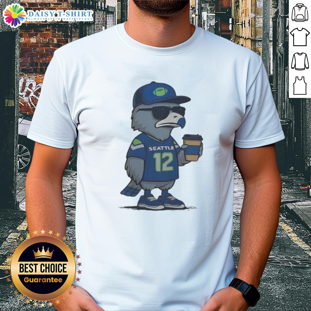 Premium Seattle Seahawks Nfl Super Bowl Lx 2026 Mascot Number 12 Meme T Shirt Alt Text: Premium Seattle Seahawks NFL Super Bowl LX 2026 mascot T-shirt featuring number 12 meme design for fans.