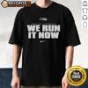 Alt Text: Premium Seattle Seahawks Super Bowl LX Champions We Run It Now logo t-shirt for fans and collectors.
