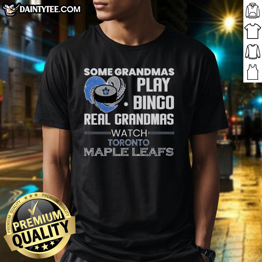 premium-some-grandmas-play-bingo-real-grandmas-watch-toronto-maple-leafs-t-shirt-1 Premium 'Some Grandmas Play Bingo, Real Grandmas Watch Toronto Maple Leafs' T-Shirt showcasing a fun hockey design.