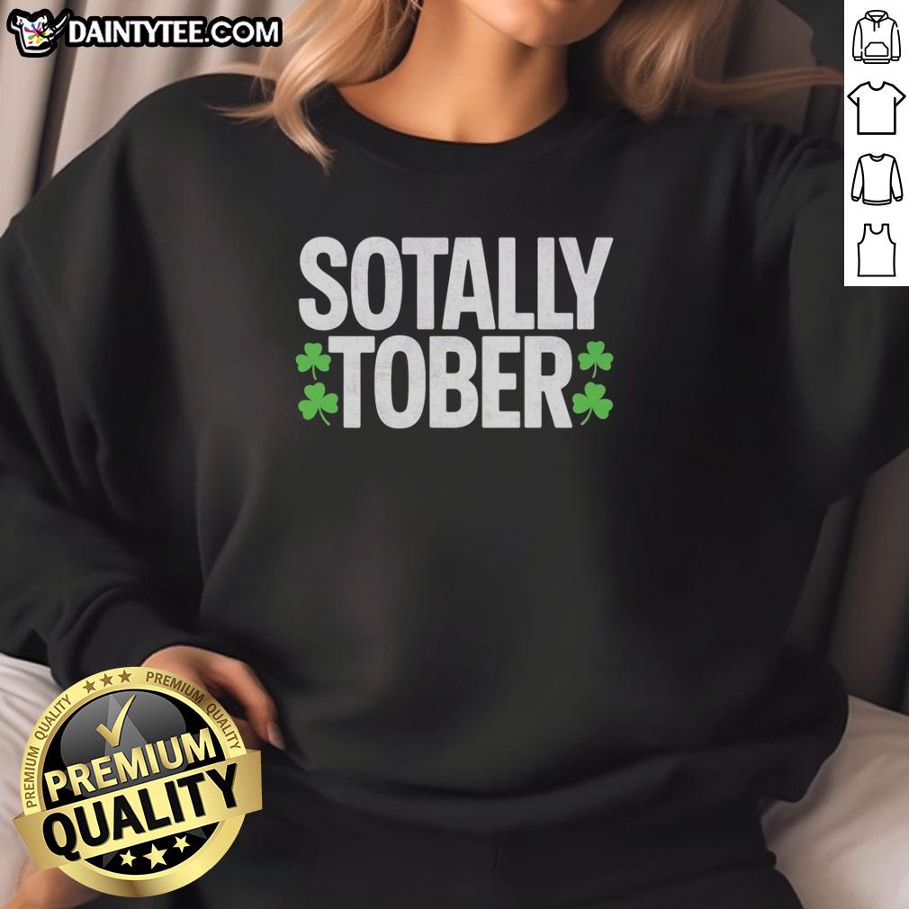 premium-sotally-tober-irish-pub-shamrock-sweatshirt Premium Sotally Tober Irish Pub Shamrock Sweatshirt in green with a classic shamrock design, perfect for St. Patrick's Day.