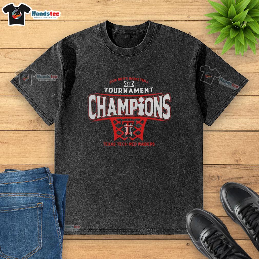 premium-texas-tech-red-raiders-mens-basketball-2026-big-12-conference-tournament-champions-washed-t-shirt Alt Text: Premium Texas Tech Red Raiders Men's Basketball 2026 Big 12 Conference Tournament Champions Washed T-Shirt design.