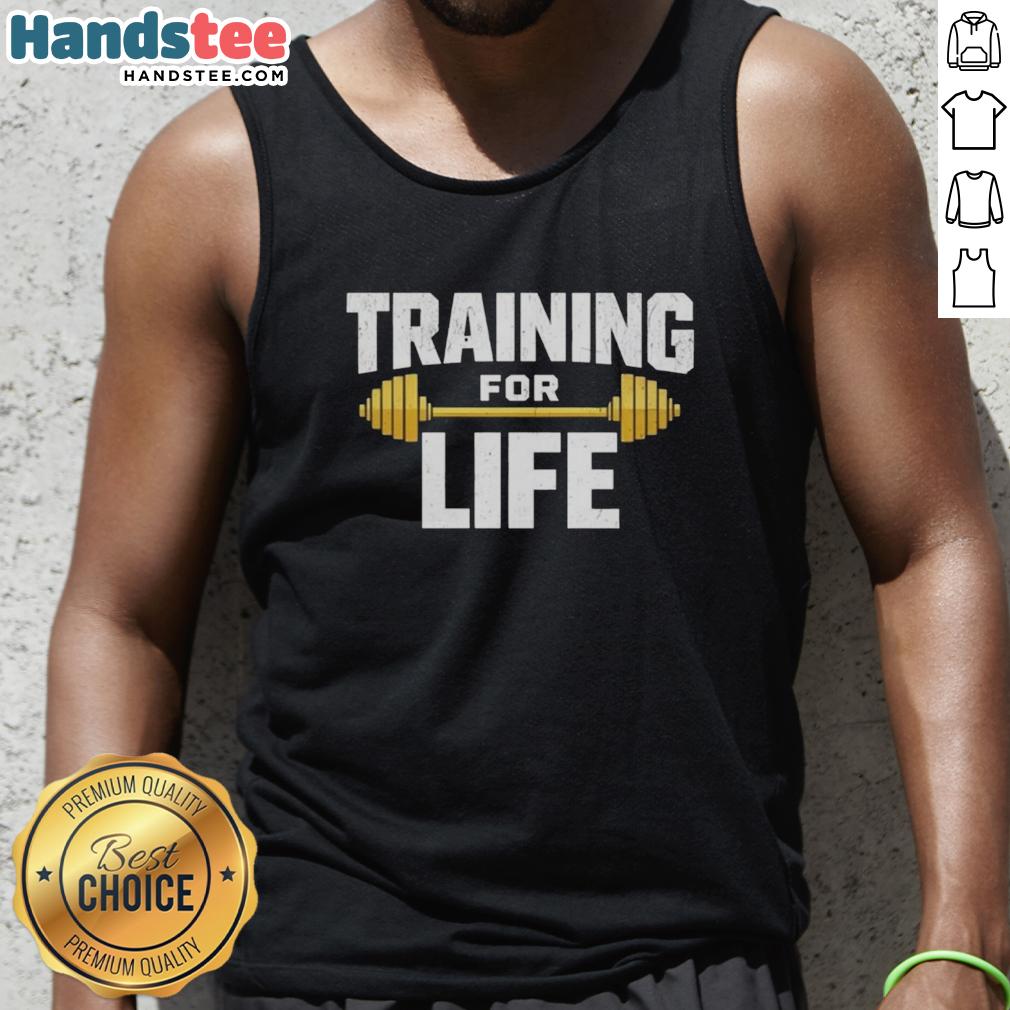 premium-training-for-life-gym-tank-top Premium Training for Life gym tank top in black, perfect for workouts and fitness enthusiasts. Stylish and comfortable design.