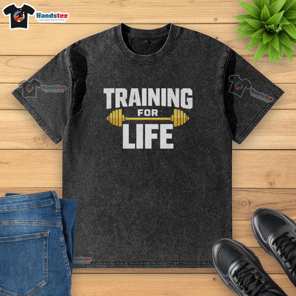 premium-training-for-life-gym-washed-t-shirt Alt Text: Premium Training For Life Gym washed t-shirt in soft fabric, perfect for workouts and casual wear.