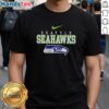 Pretty 2026 Super Bowl Seattle Seahawks 'They Not Like Us And We Don'T Care' T-Shirt featuring team colors and bold graphics.