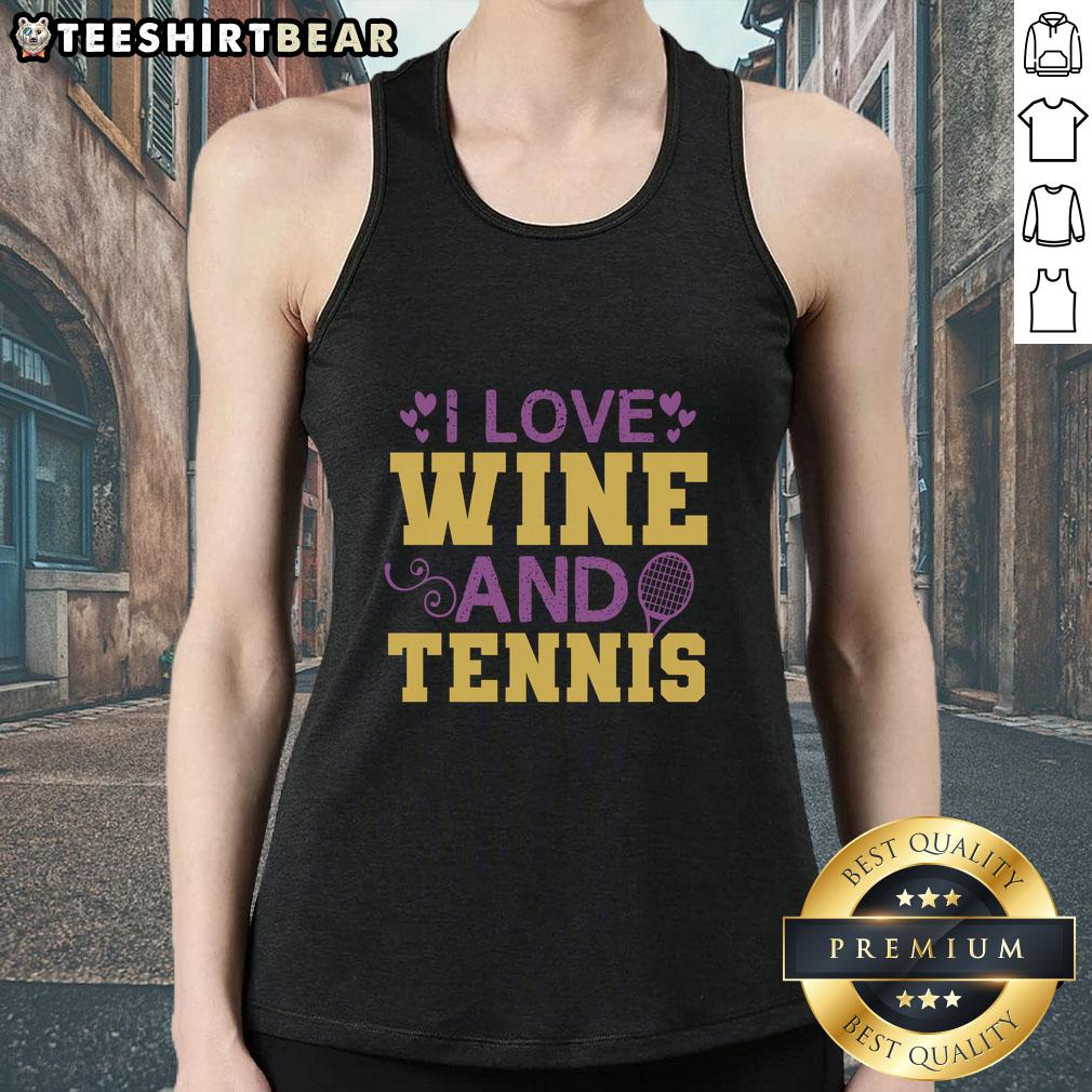 pretty-i-love-wine-and-tennis-tank-top Pretty I Love Wine and Tennis tank top featuring a stylish design, perfect for tennis lovers and wine enthusiasts.