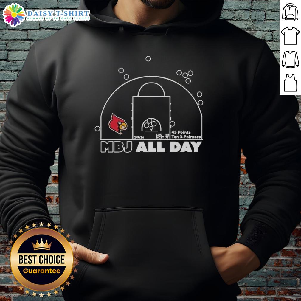 Pretty Mikel Brown Jr Louisville Cardinals All Day Hoodie Alt Text: Pretty Mikel Brown Jr. in a Louisville Cardinals All Day Hoodie, showcasing team spirit and style.